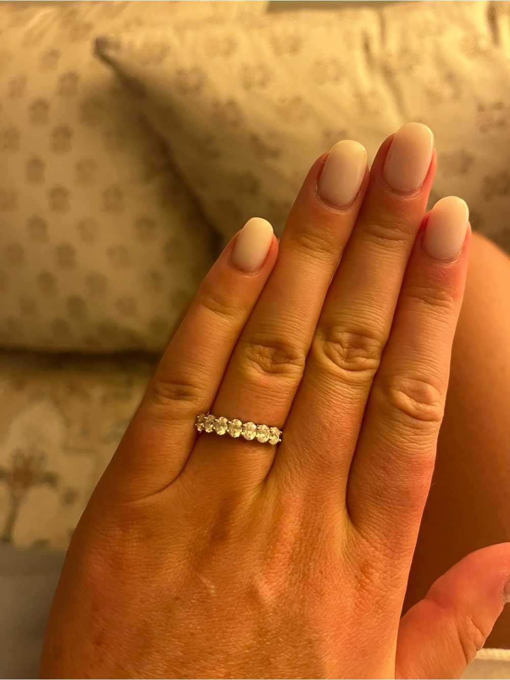 Moissanite diamond band